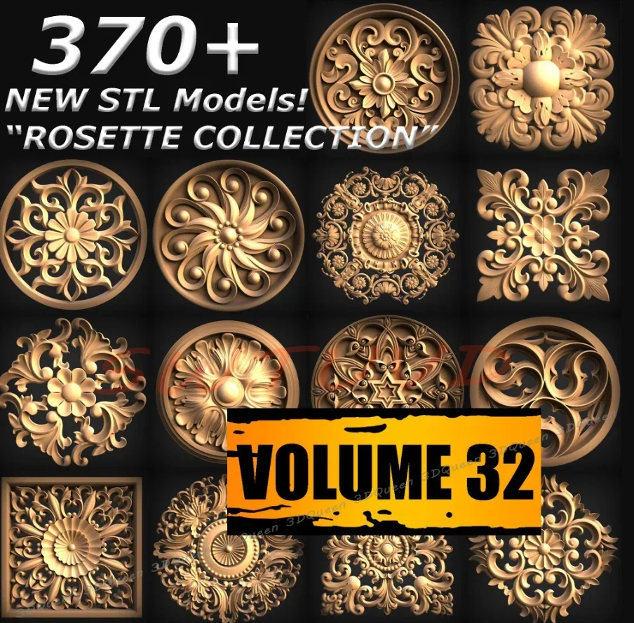 370+Rosette STL Feilenmodellsammlung für CNC-Fräser 3D-Drucker für die CNC-Bearbeitung Image