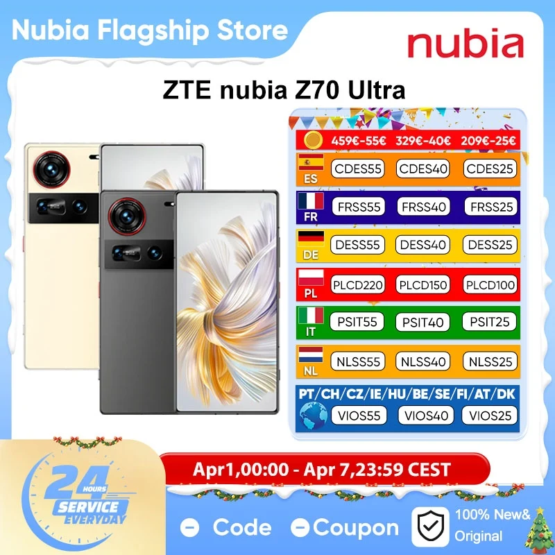 2024 Neues Nubia Z70 Ultra Snapdragon 8 Elite 5g 6,85'' 144Hz Oled-Display 80 W Schnellladung 64 MP Kamera NFC Globale Version Smartphone Google Play Image