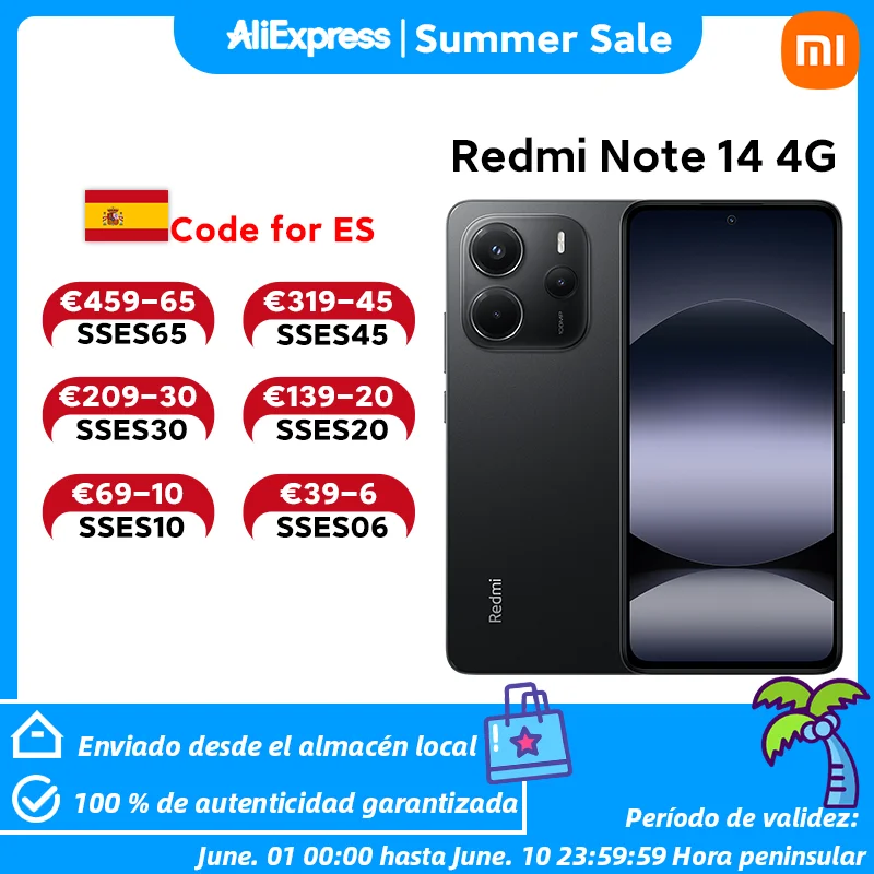 Globale Version Redmi Note 14 4G Smartphone 108MP KI-Kamera 5500mAh Akku 33W MediaTek Helio G99-Ultra 120Hz Xiaomi Mobiltelefon Image