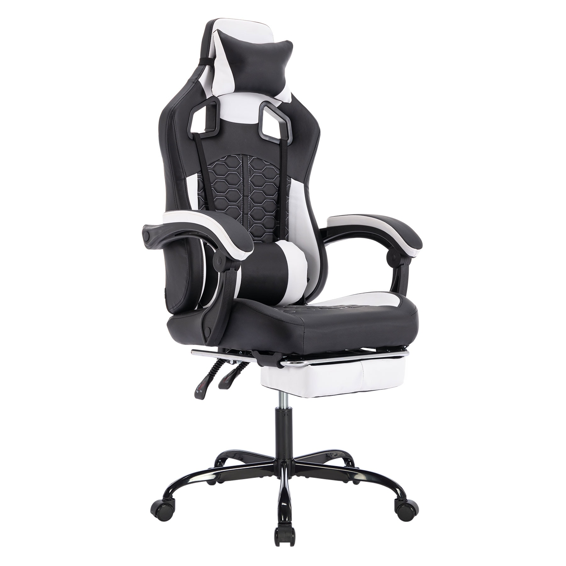 Gaming Chair with Massage,Ergonomic PC Gaming Chair with Footrest Comfortable Headrest and Lumbar Support,High Back