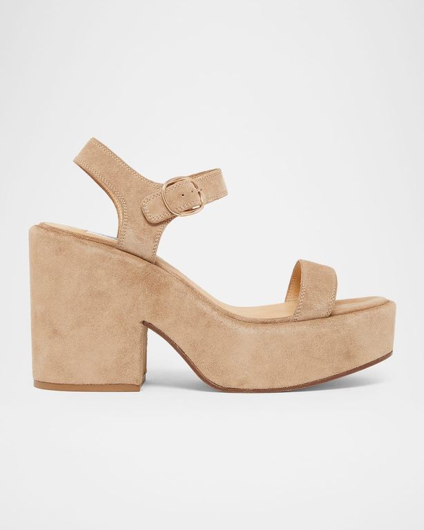 110Mm Iman Suede Platform Sandals