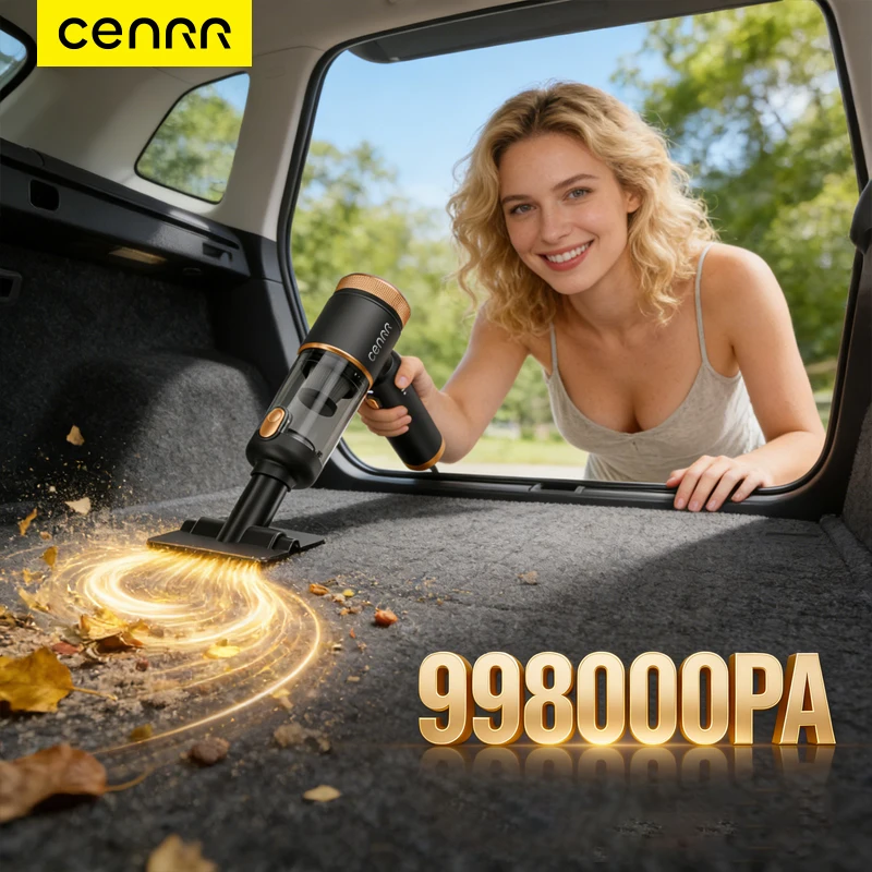CENRR Neuer 985000PA Leistungsstarker Kabelloser Auto-Staubsauger, Starke Saugkraft Tragbarer Mini-Staubsauger für Auto & Zuhause, Multifunktionaler Luftreiniger Image