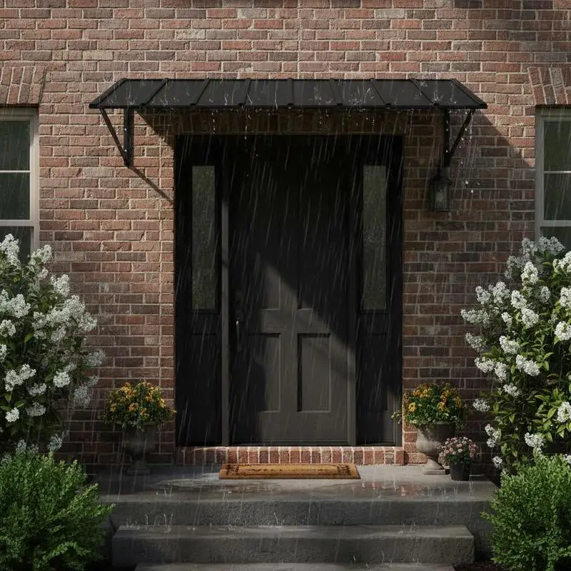 Eingangstür-Vordach 264x91 cm, Metall-Türüberdachung, Stahlrahmen, Schutz vor Regen, Schnee, Sonne, Vordach für Eingangstüren, Veranda-Fenster, Balkone