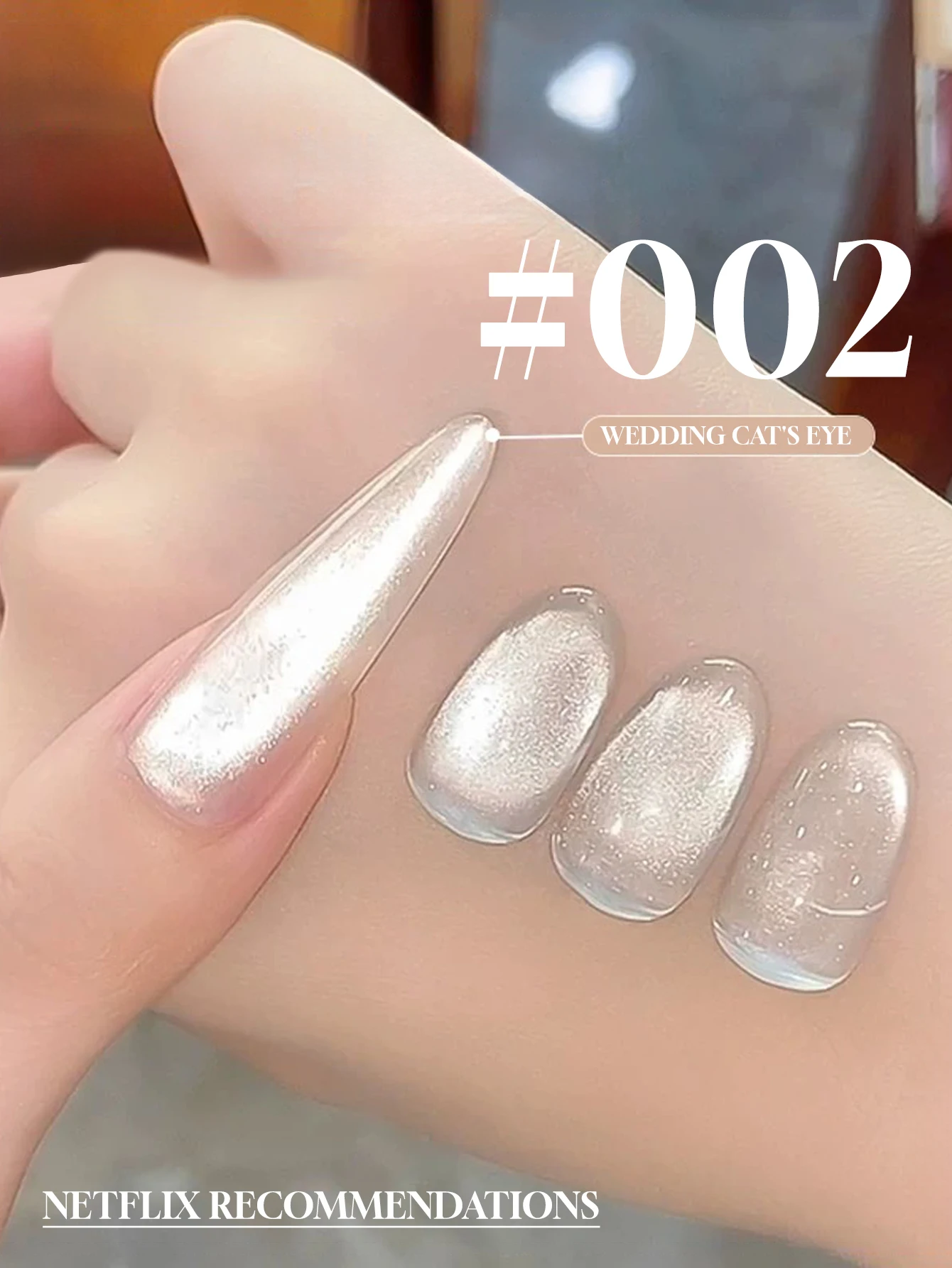 MIANEL 1 Stück 12ML Sommer-Nägel Eisklare Weiße Serie 3 Farben Glasperlen Katzenauge Gel-Nagellack Nagelzubehör Weiße Nägel Image