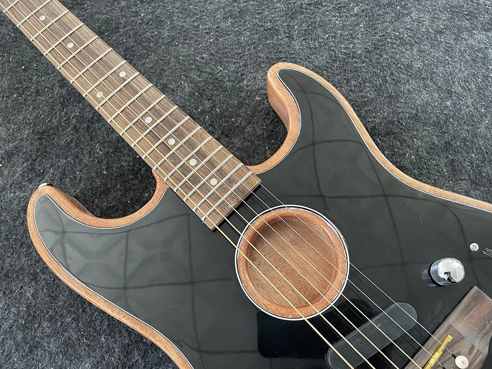 2026 neue Gitarre, mehrfarbig, halbhohler Korpus, tiefer C-Ausschnitt, Palisandergriffbrett, hohe Qualität, auf Lager Image