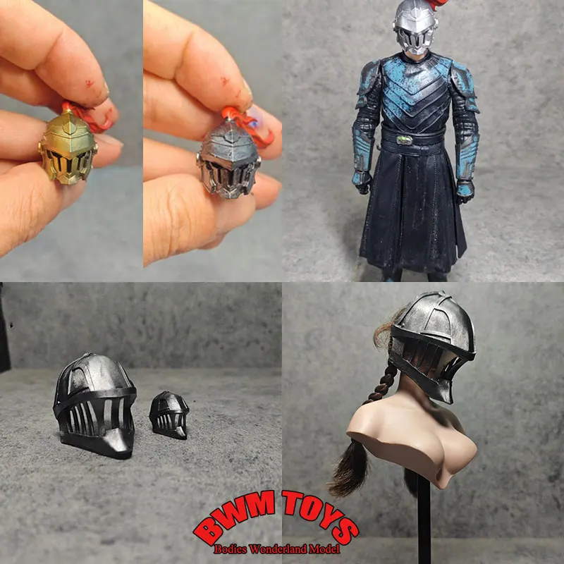 Auf Lager 1/6 1/12 Maßstab Soldaten-Zubehör Mini-Helm Maske Mittelalterlicher Römischer Helm für 6-Zoll 12-Zoll Actionfigur Puppe Image