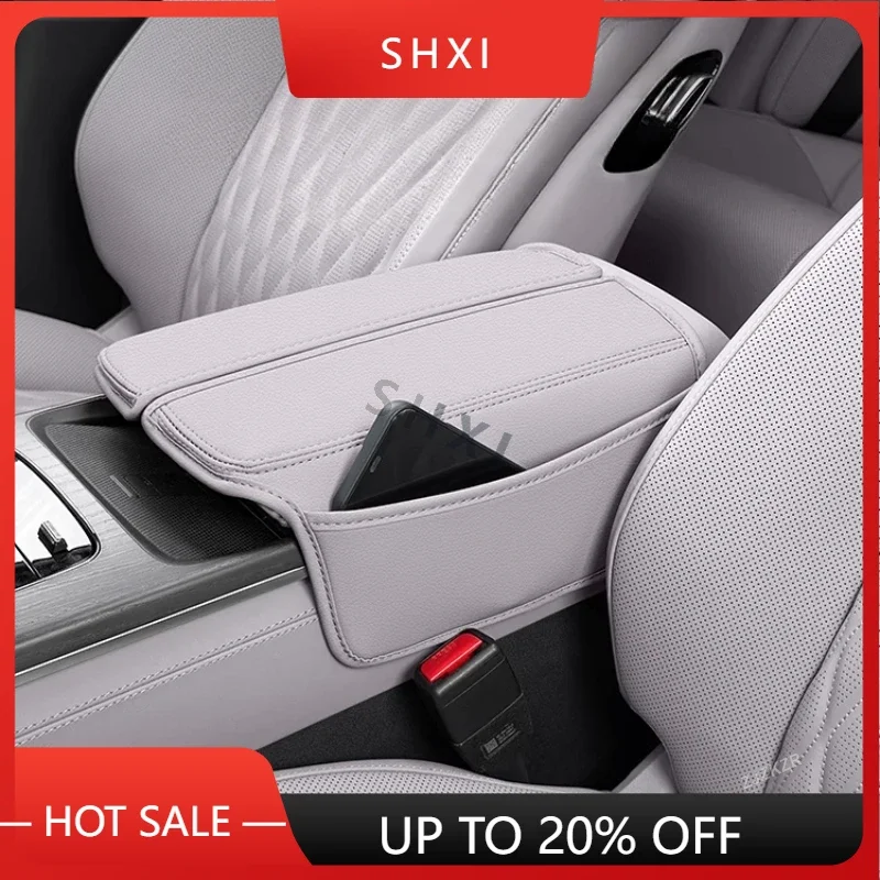 Housse de protection pour accoudoir central de voiture BYD Han DMI/EV, en cuir, avec rehausseur de hauteur et sac de rangement, de bonne qualité, neuve, modèle A