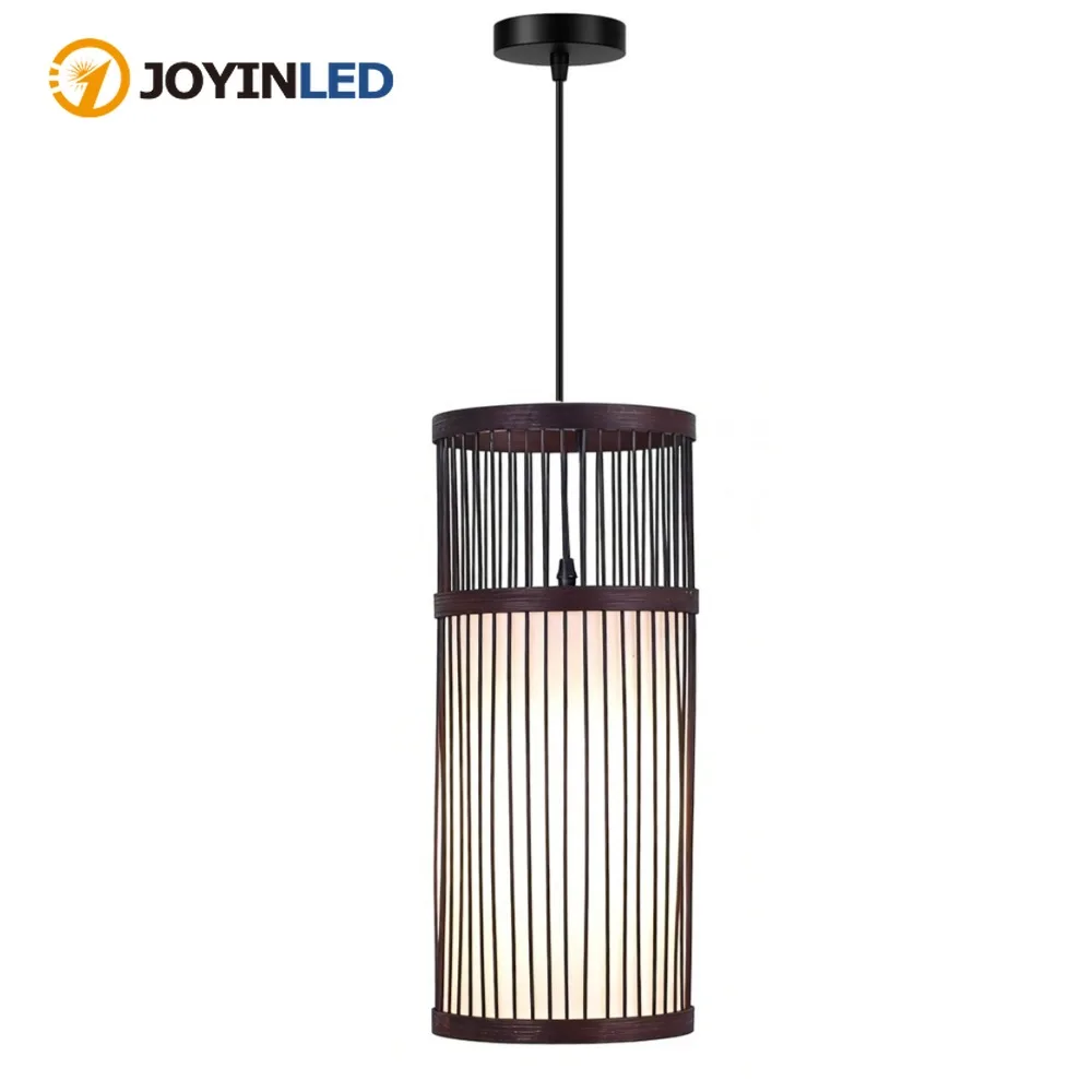 JOYINLED Bambus-Kronleuchter 18x42CM Chinesischer Stil Pendelleuchten Bambus Esszimmerlampen Hängelampen Loft Wohnzimmer Pendelleuchte Image