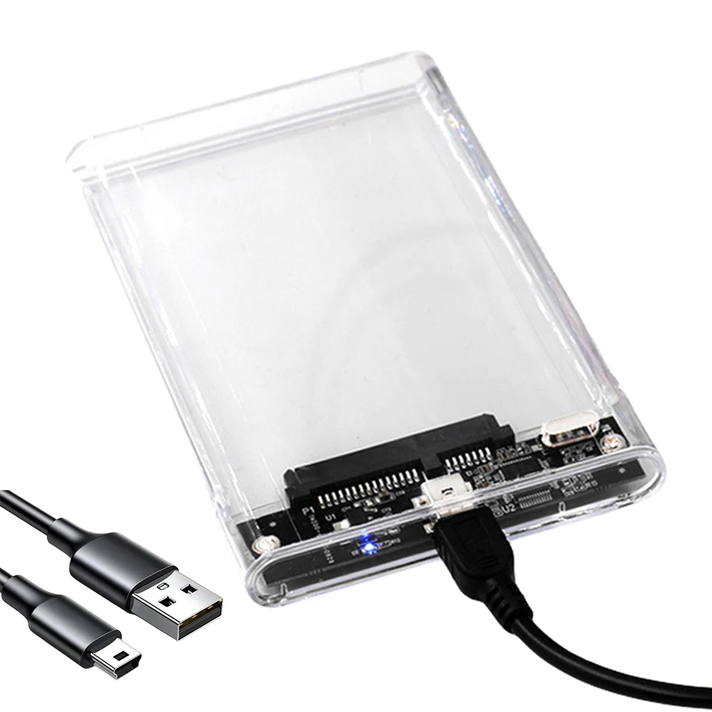 2,5 Zoll HDD SSD Gehäuse Transparente tragbare Solid State Drive Box USB3.1 Typ C Externe Festplatte Box für MacBook PC Image