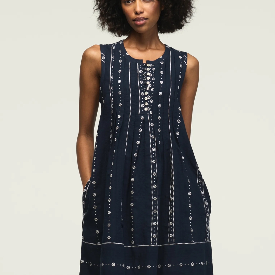 Lucky Brand Pintuck Mini Dress - Women's Clothing Dresses Mini Dress in Ombre Blue, Size XS