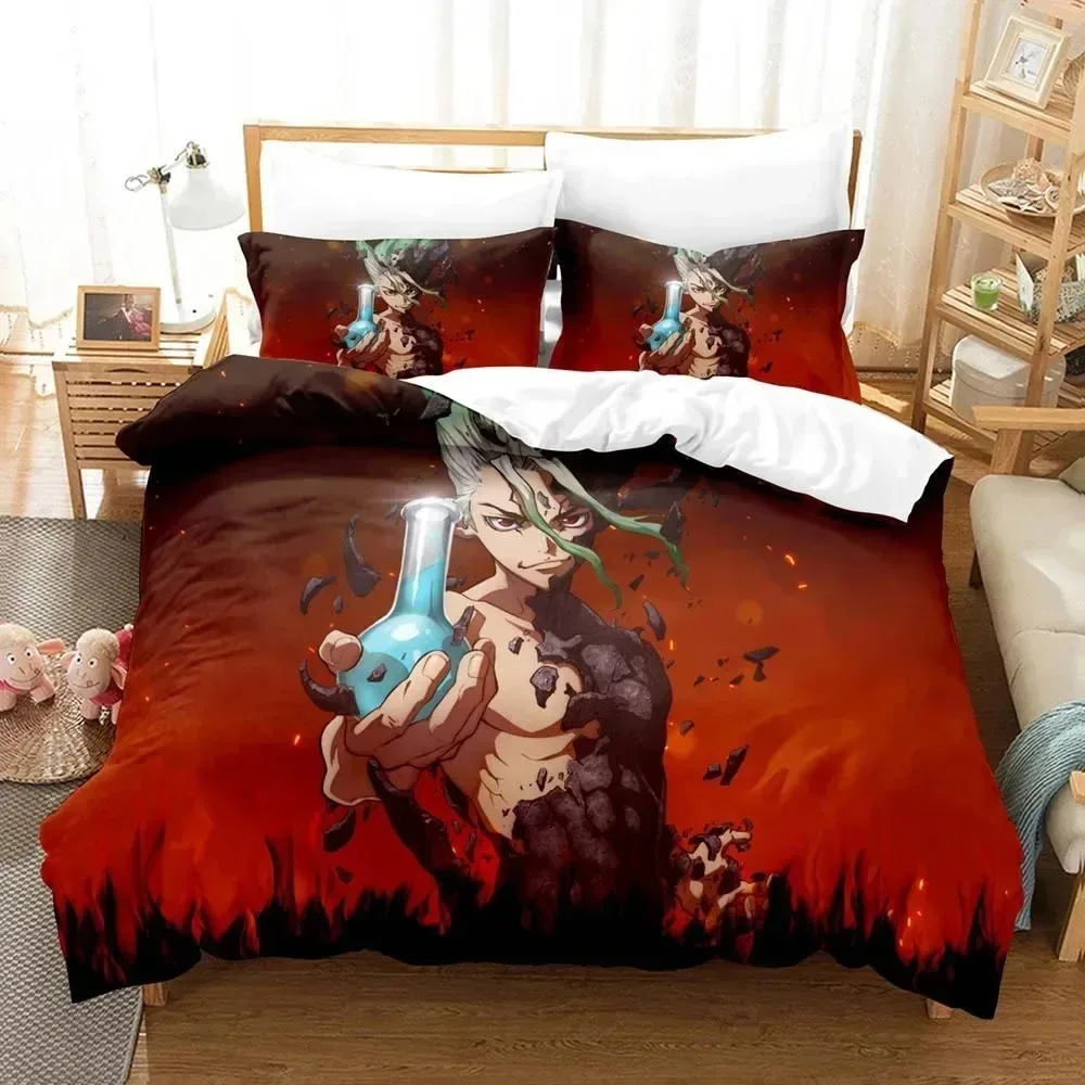 Nouveau Anime Dr.STONE 3D impression parure de lit housses de couette taies d