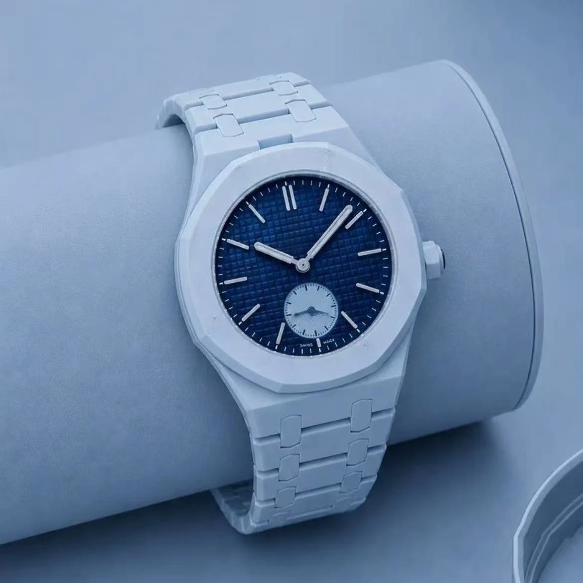 Luxus-Modifikationskit für Swatch x AP Royal POP Keramik-Biomaterialien-Uhrengehäuse, Armband und Taschenadapter für Armbanduhren