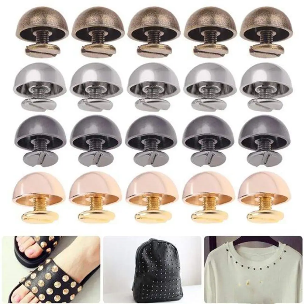 10Pcs 8/10/12/16/20mm DIY Band Nieten Schraube Pilz Dome Bolzen Runde kopf Schrauben Punk Metall Nagel Taste für Kleidung/Tasche/Schuhe