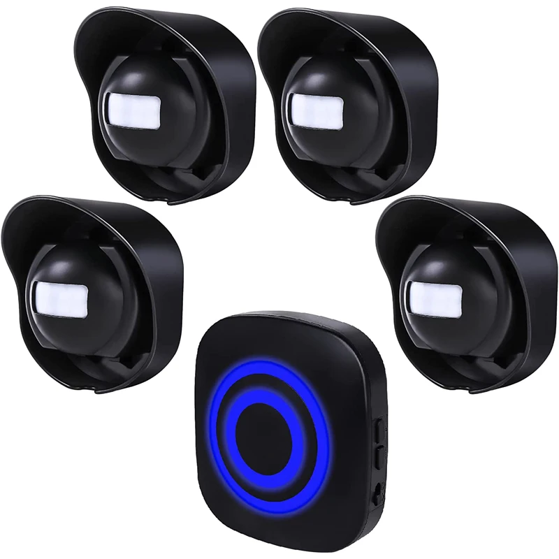 Upgrade Einfahrt Alarm drahtlos außerhalb wetterfest, Outdoor-Bewegungs sensor Alarm mit 38 Glockenspiel 328ft Pir Bewegungs melder Image