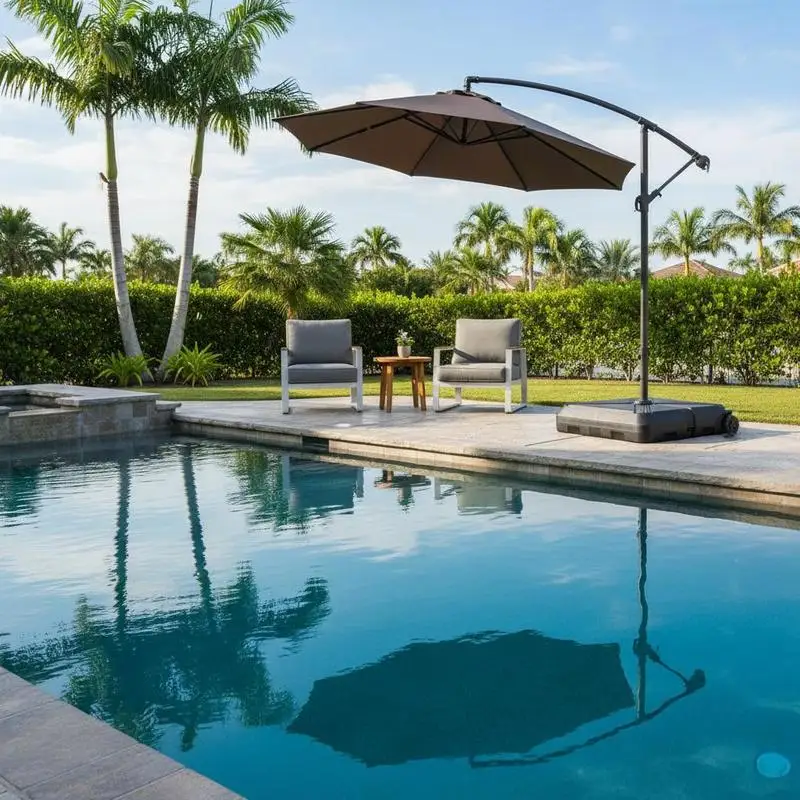 Freistehender Sonnenschirmständer mit Rädern für Garten und Poolbereich Image