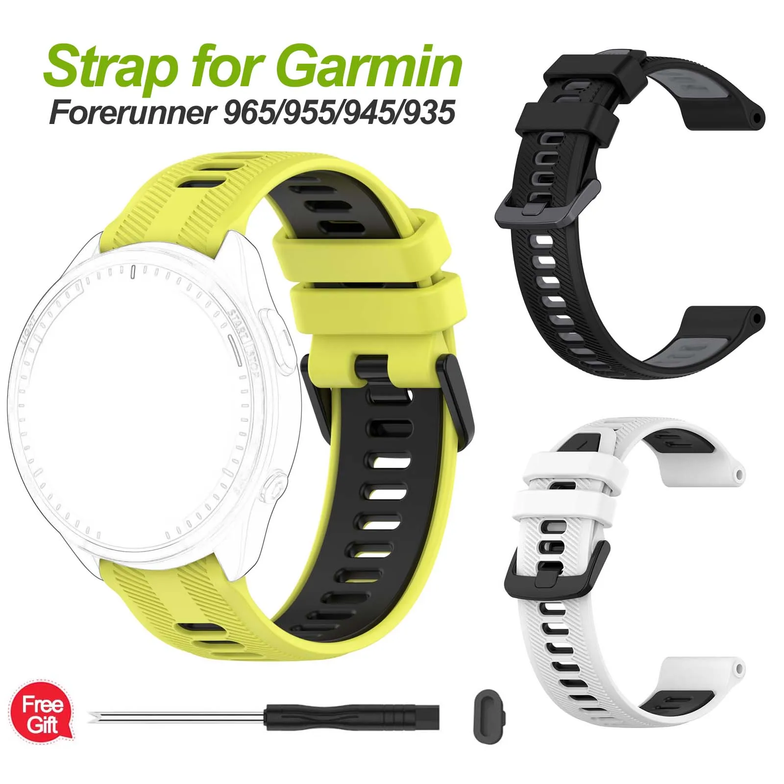 22mm Sport Silikonarmband für Garmin Forerunner 965 955 945 935 Armband für Garmin Forerunner265 255 Uhrenarmband Zubehör Image