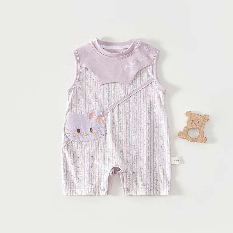 Baby Ärmelloser Body Sommer Dünner Einteiler Baby Sommerkleidung Weste Kleidungsstücke Eiskalt-Baumwolle Image