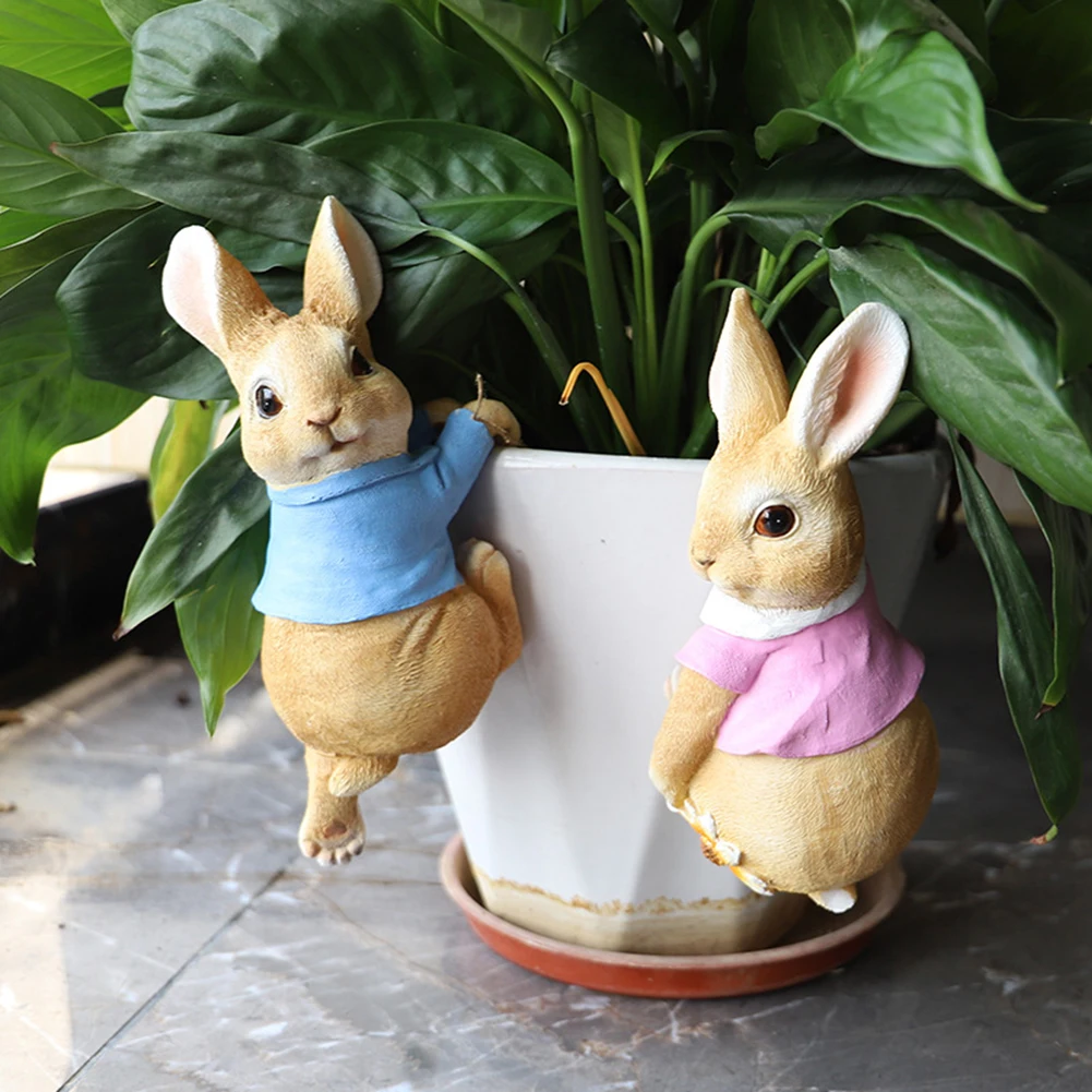 Niedliche Hasenfigur Dekoration Gartenbedarf Harz-Blumentopf-Anhänger Handwerk Geschenke für Garten-Blumentöpfe Image