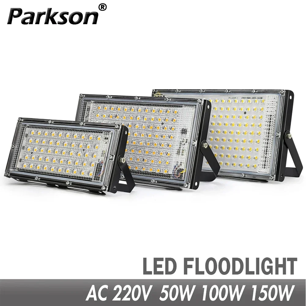 50W 100W 150W Led Flutlicht IP65 Wasserdicht AC 220V Outdoor Flutlicht Scheinwerfer LED Reflektor straße Lampe Wand Flut Lichter Image