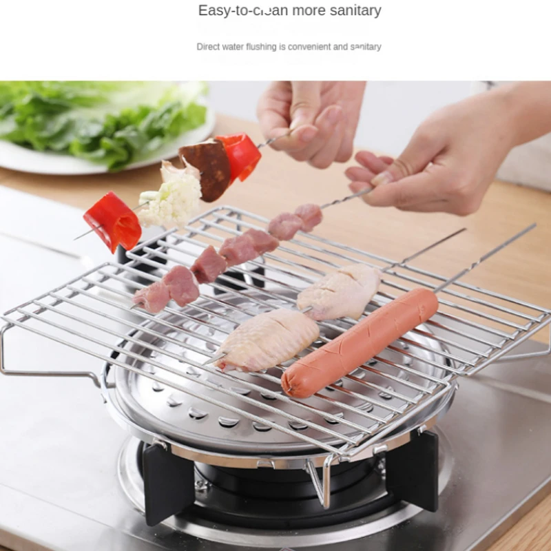 Feldkocher im Freien, Grill für Grill, Edelstahl-Grill auf Haushaltsherd, Grill, Gas, Küche, Esszimmer, Bar, Hausgarten Image