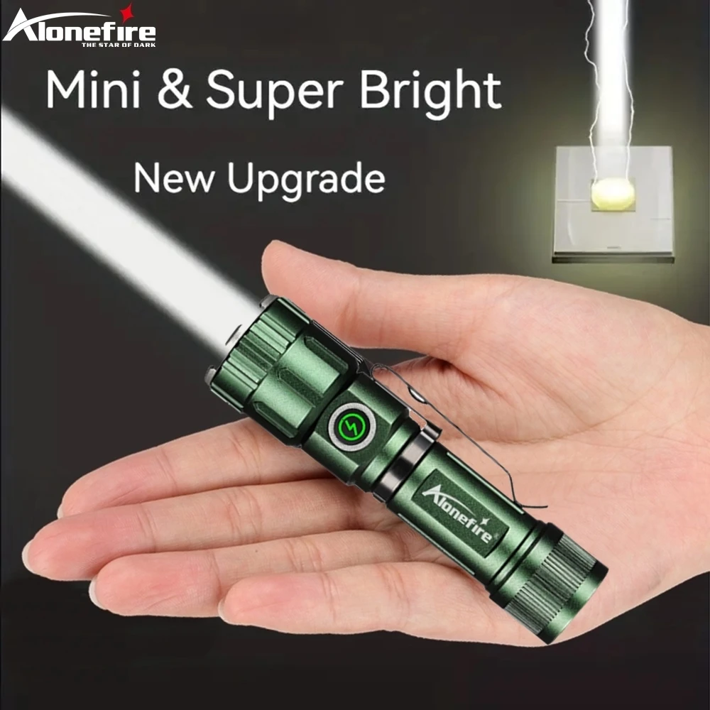 Zoom weiß Strahl Licht Mini Taschenlampe wiederauf ladbare tragbare Tasche Magnet Taschenlampe Home Outdoor Camping Wandern Angeln Arbeits lampe Image