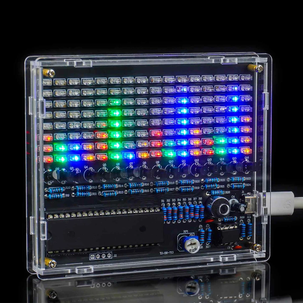 DIY LED Löten Kit Sound-Control Melodie Lampe Spektrum Elektronische Fertigung Projekt Rhythmus Lampe Display Image