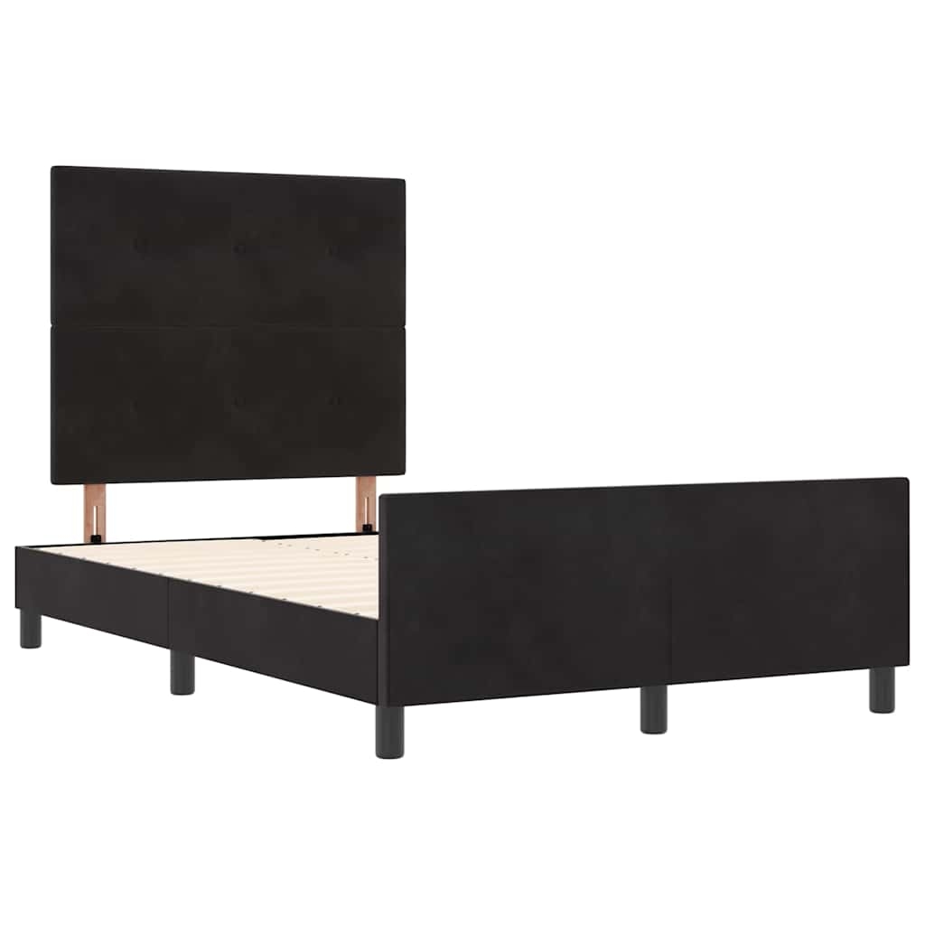 vidaXL Boxspringbett mit Kopfteil Schwarz 120 x 190 cm Samt Image
