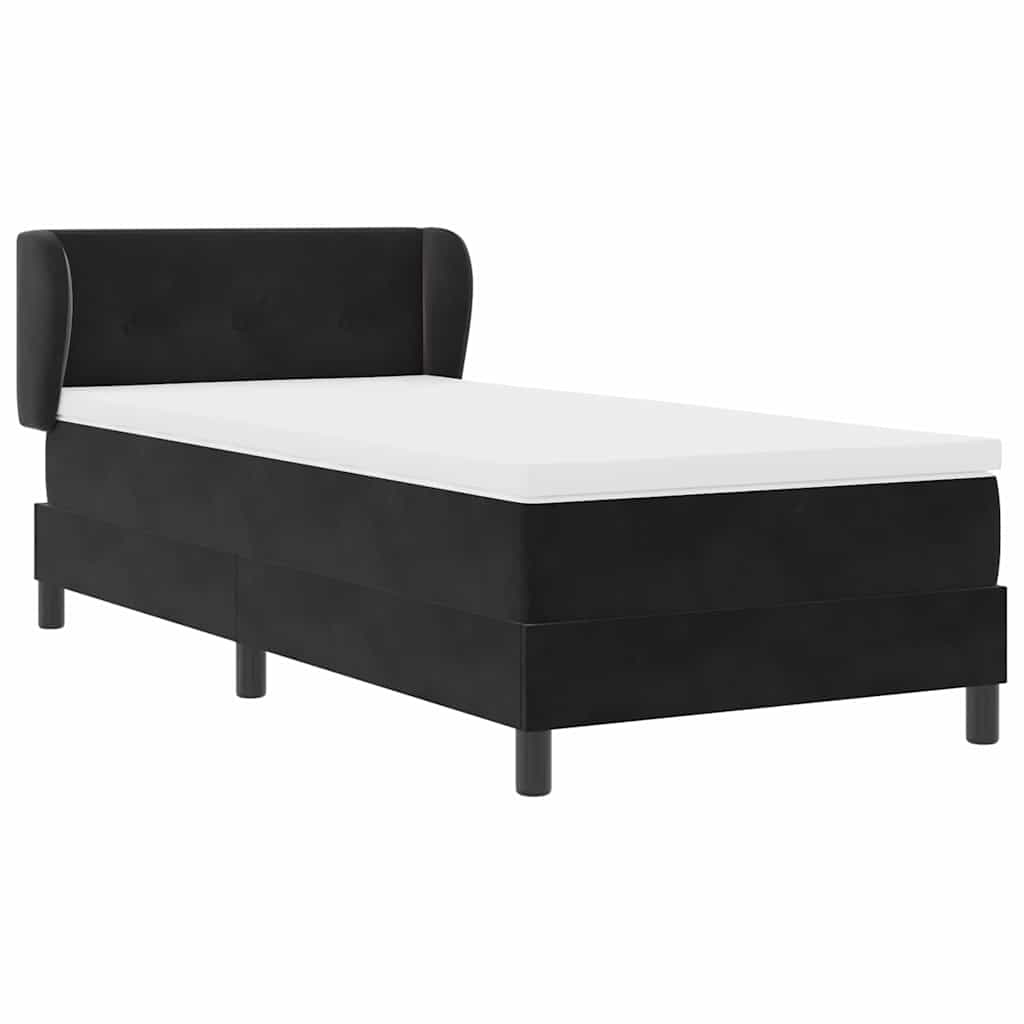 vidaXL Boxspringbett mit Kopfteil Schwarz 80 x 200 cm Samt Image