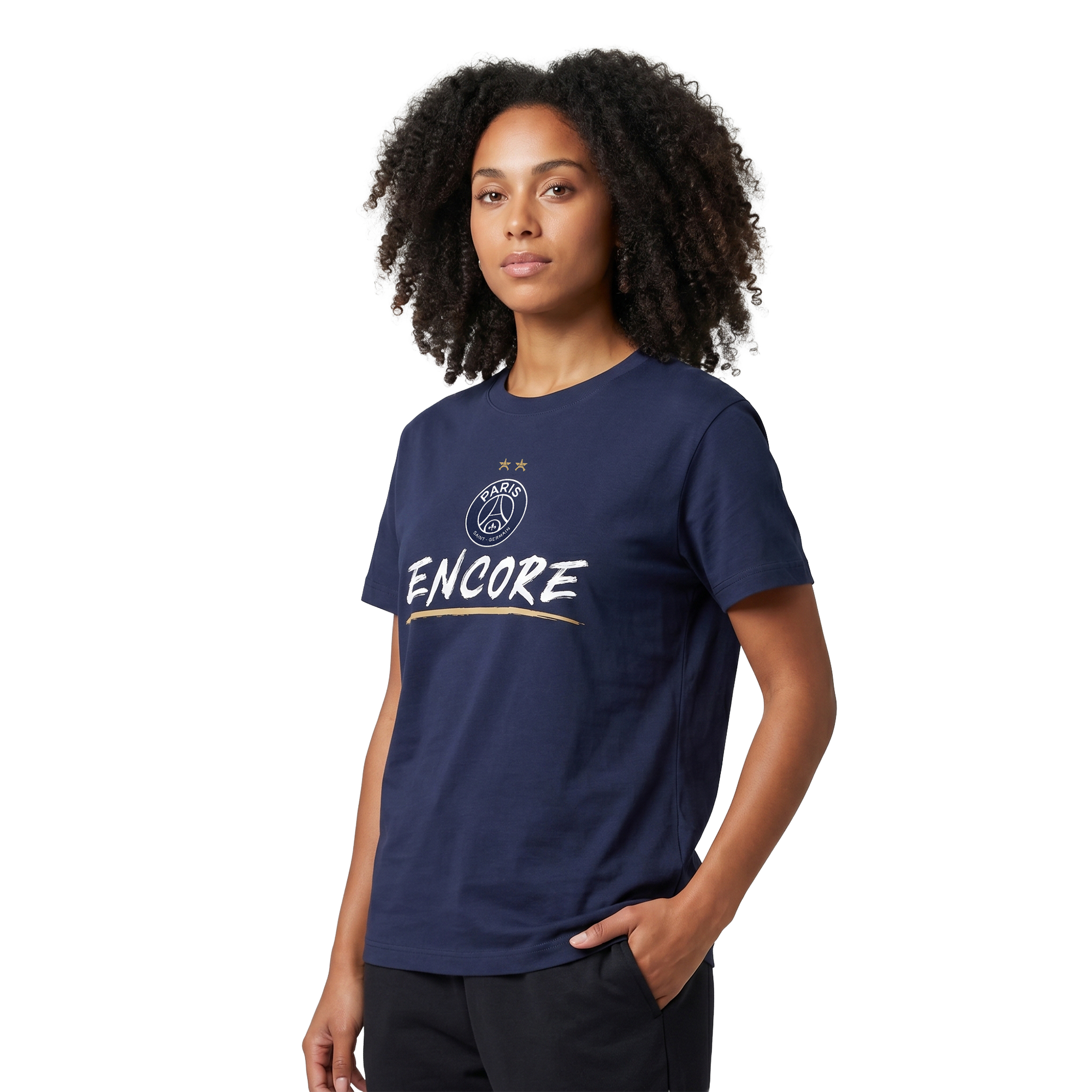 T-Shirt PSG Étoile Eiffel Encore – Blau – Damen