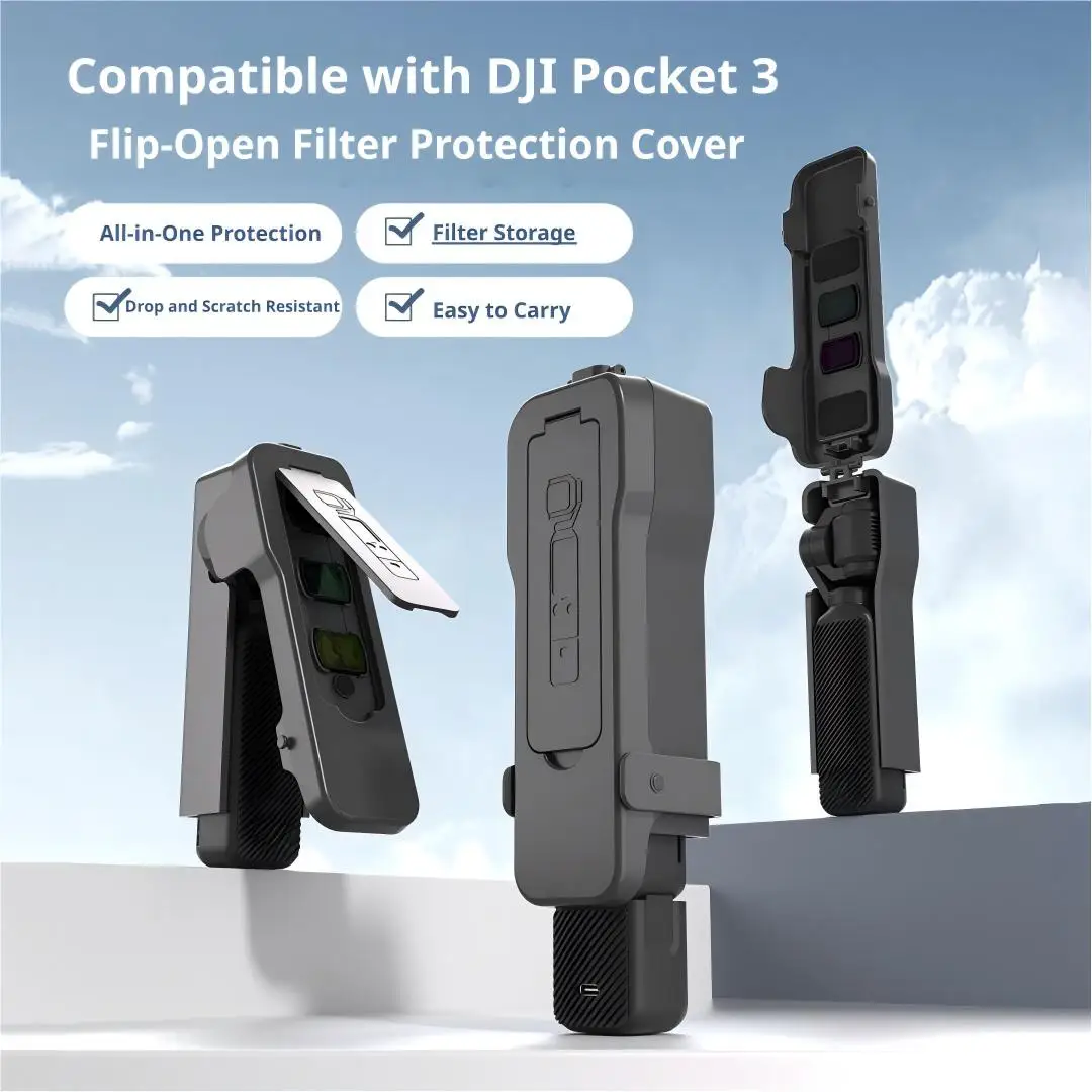 Magnetische Schutzhülle Aufbewahrungsbox für DJI OSMO Pocket 3 Klapphülle mit 3 Filterschlitzen Kamera-Sleeve Zubehör Image