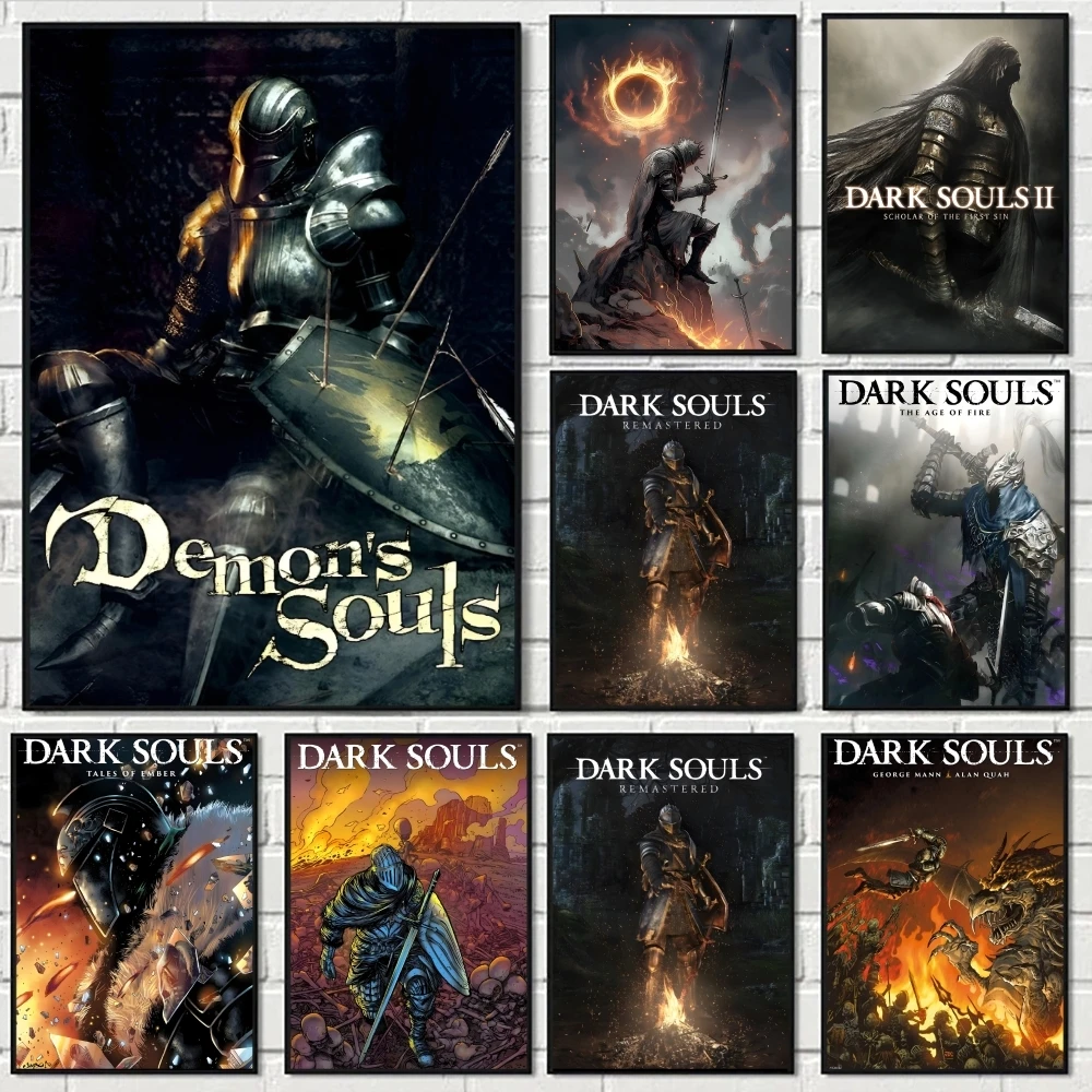 Affiche de jeu classique d-dark s-souls 2 3, autocollant d