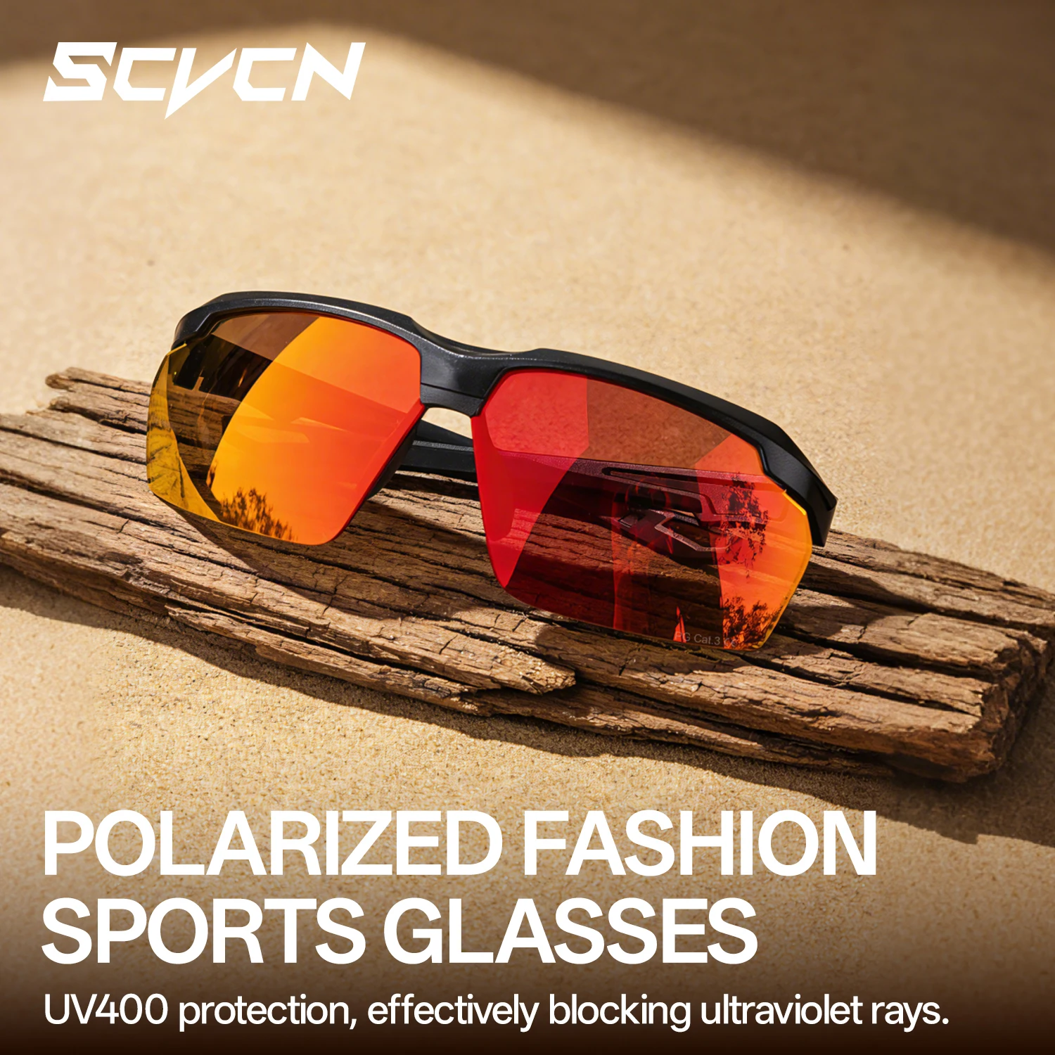 SCVCN Camping-Brille für Damen, Sport, Laufen, Outdoor, polarisiert, Wandern, Angeln, Radfahren, UV400, Fahrrad, MTB, Herren Image