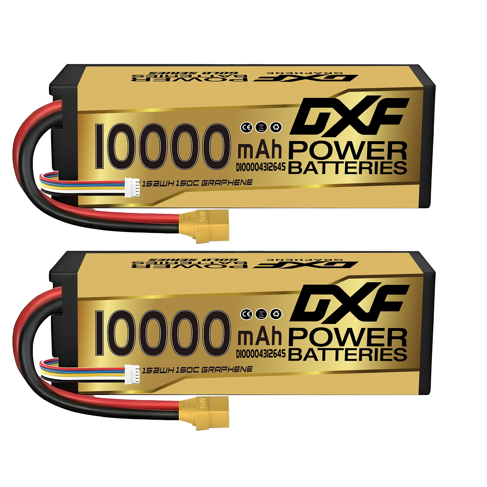DXF Graphene Lipo 4S 10000mAh 150C 15,2V Akku Gold Version Racing Series Hardcase für RC Car Truck Evader BX Truggy 1/8 Buggy