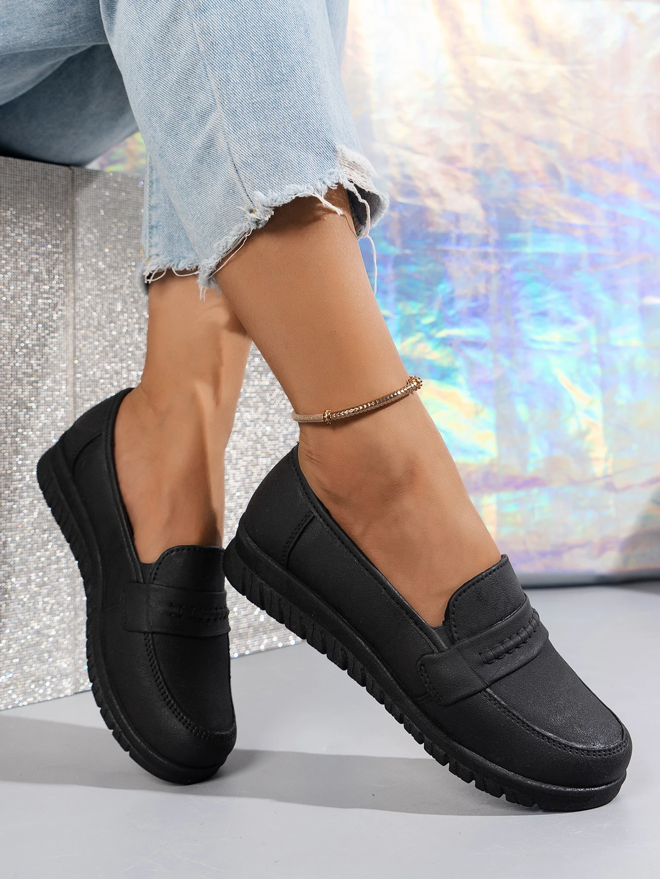 Damen Allwetter-Freizeitschuhe, schlicht, einfarbig, EVA, einteilig, flach, zum Hineinschlüpfen, spritzwassergeschützt, Angelschuhe, Strandschuhe, weiße Schuhe, Schuhe mit dicken Sohlen