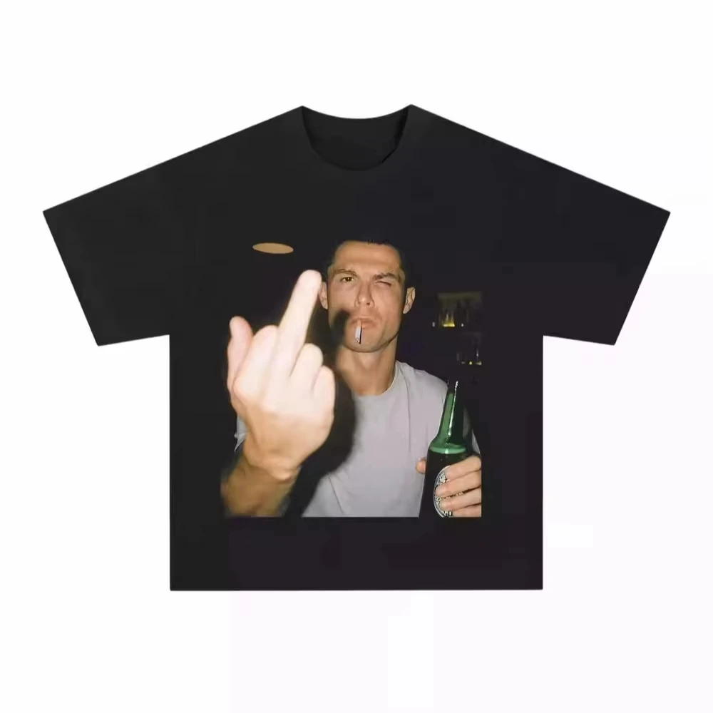 Cristiano Ronaldo After Hours lustige Grafiken T-Shirt aus 100 % Baumwolle Sommer Neues hochwertiges Herren- und Damen-Y2k-Mode-Shirt mit O-Ausschnitt Image