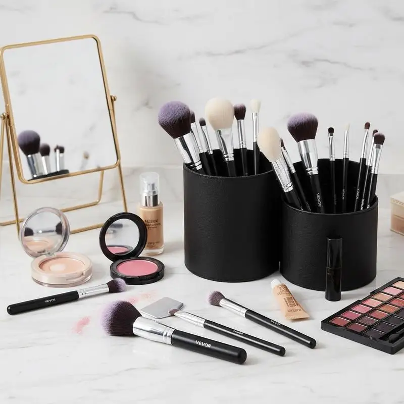 Make-up-Pinsel-Set 34-teilig, Professionelle Schminkpinsel für Foundation, Lidschatten, Concealer, Rouge, mit Weichen Borsten, Ergonomischem Holzgriff und Reise-Aufbewahrungsetui Image
