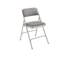 National Public Seating 2200 Series Folding Chair, 4-Pack, Gray & Gray 2202