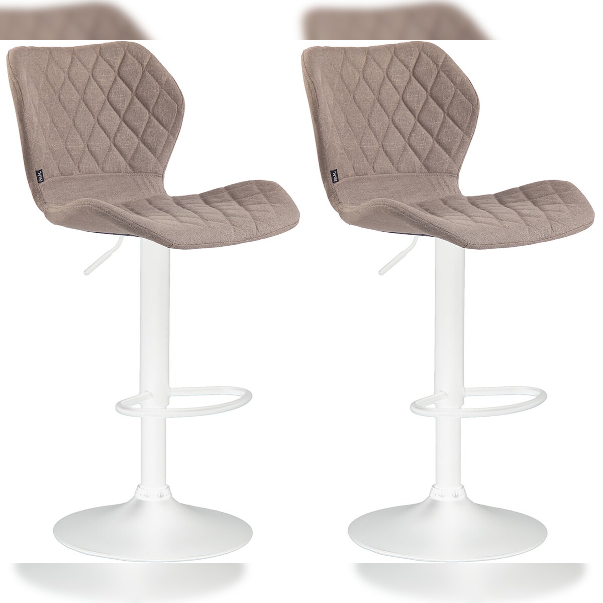 CLP 2er Set Barhocker Cork Stoff taupe/weiß Image
