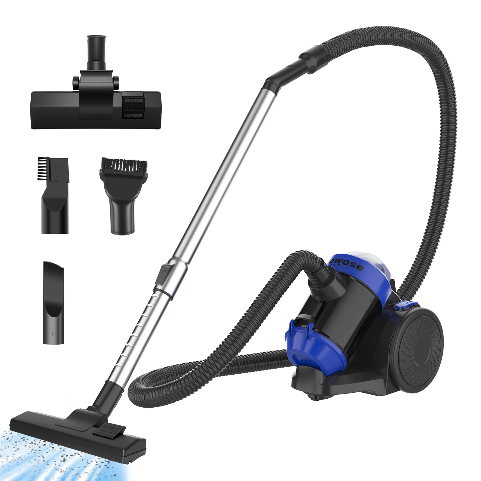 Zylinderstaubsauger, 1200W Beutelloser Staubsauger mit 2-in-1-Bürste, 4m Netzkabel mit automatischer Aufwicklung, mit HEPA-Filter Image