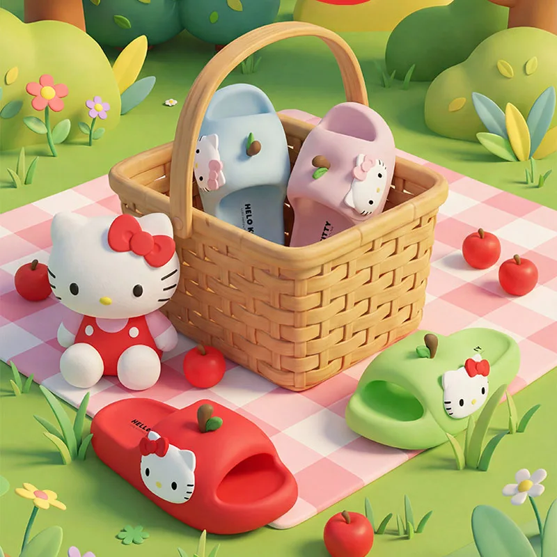 Sommer HelloKitty Coole Hausschuhe Niedliche Trendige Cartoon-Hausschuhe Dicke Sohle Outdoor Rutschfeste Weiche Sohle Coole Roller-Schuhe
