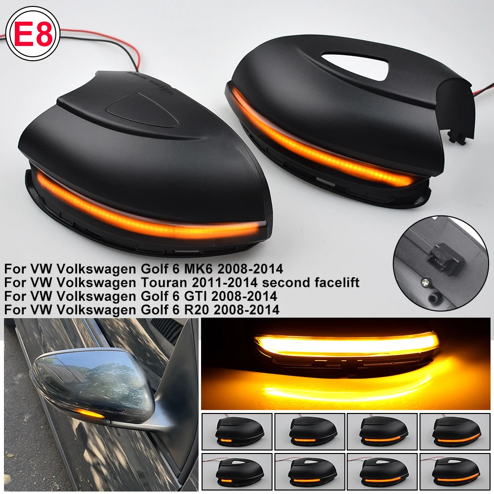 2 stücke Für Volkswagen VW Golf 6 MK6 GTI R32 08-14 2 Stücke Auto Dynamische LED Blinker Licht Rückspiegel Blinker Anzeige Image