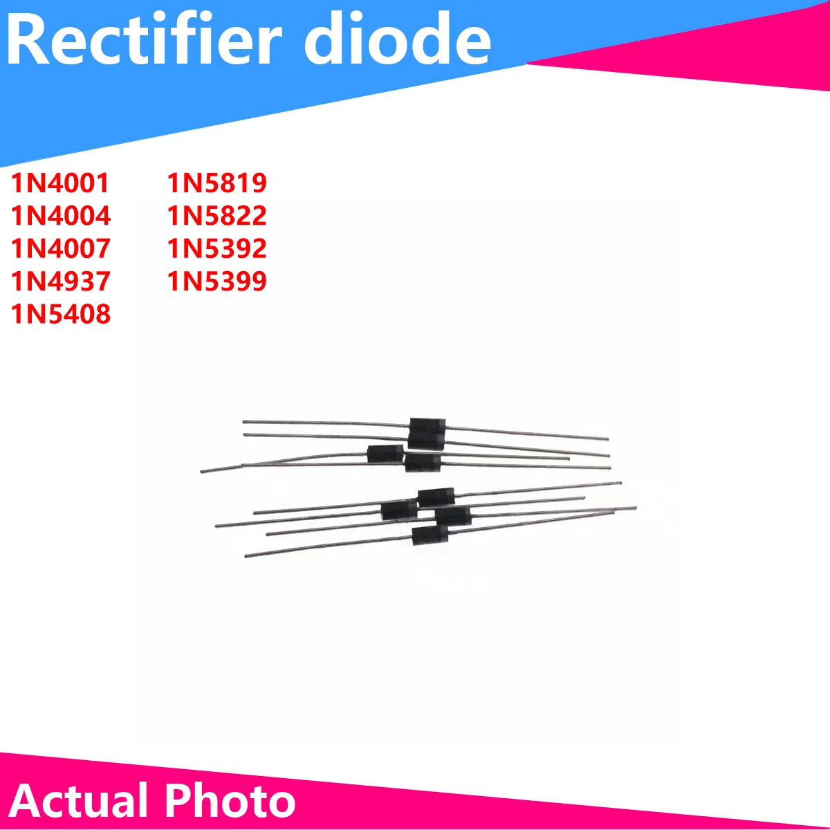 100/50 STÜCK DIODEN 1N4001 1N4004 1N4007 1N4937 1N5408 1N5819 1N5822 1N5392 1N5399 Image