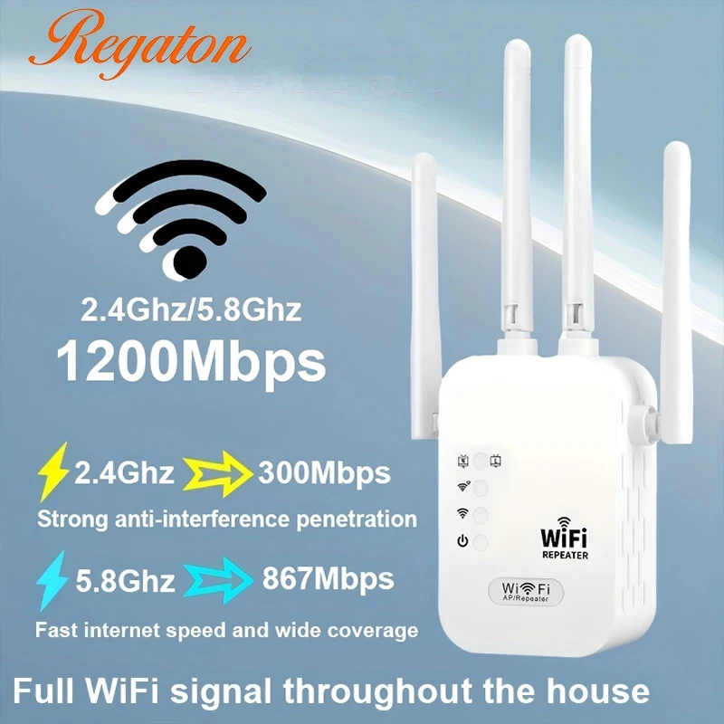 Dual-Band 2,4G 5G 1200Mbps WLAN-Signalverstärker Gigabit Wireless Range Extender 802.11ac WPS Repeater Image