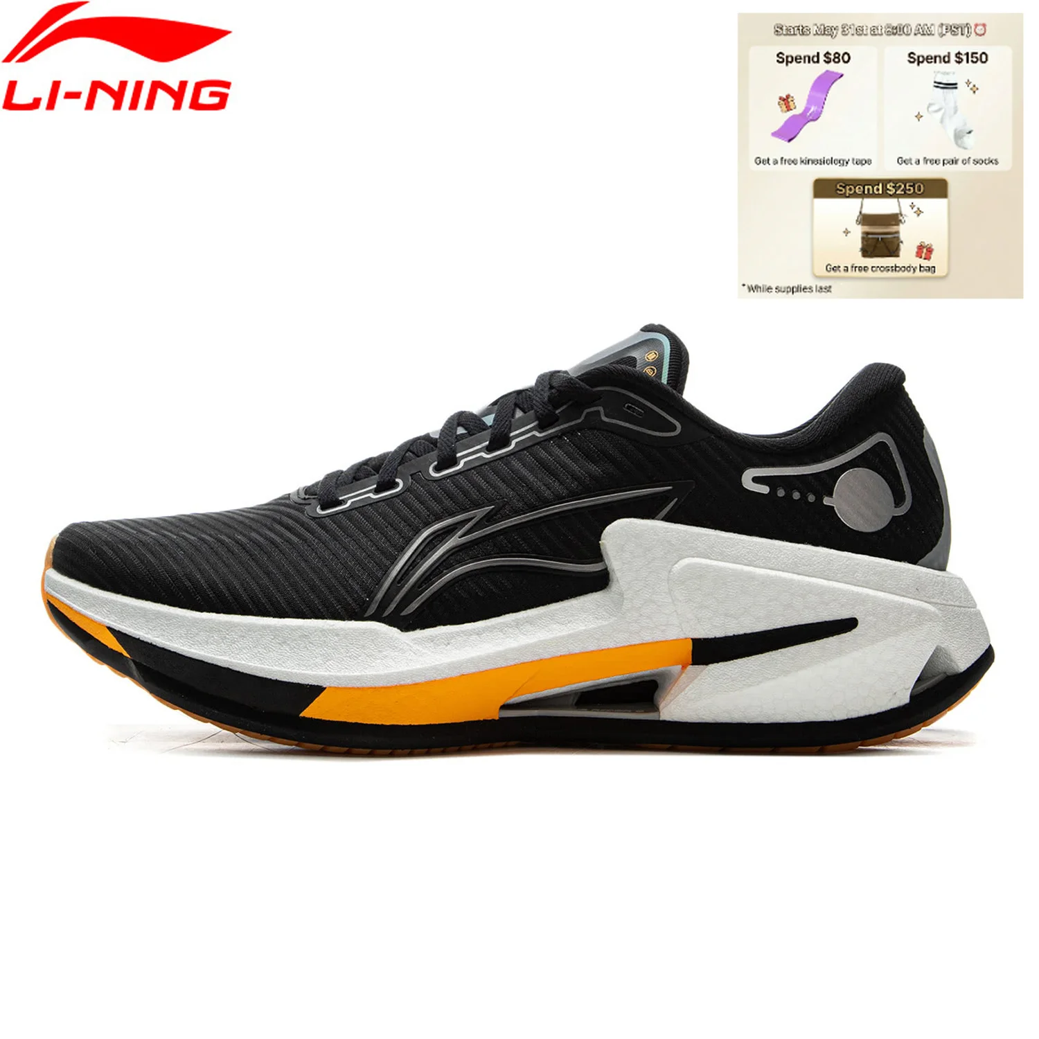 Li-Ning FURIOUS RIDER 8 Stability Laufschuhe für Herren, BOOM Anti-Rutsch-Kissen, LiNing, stabile Unterstützung, Sportschuhe, Sneakers, ARZV005