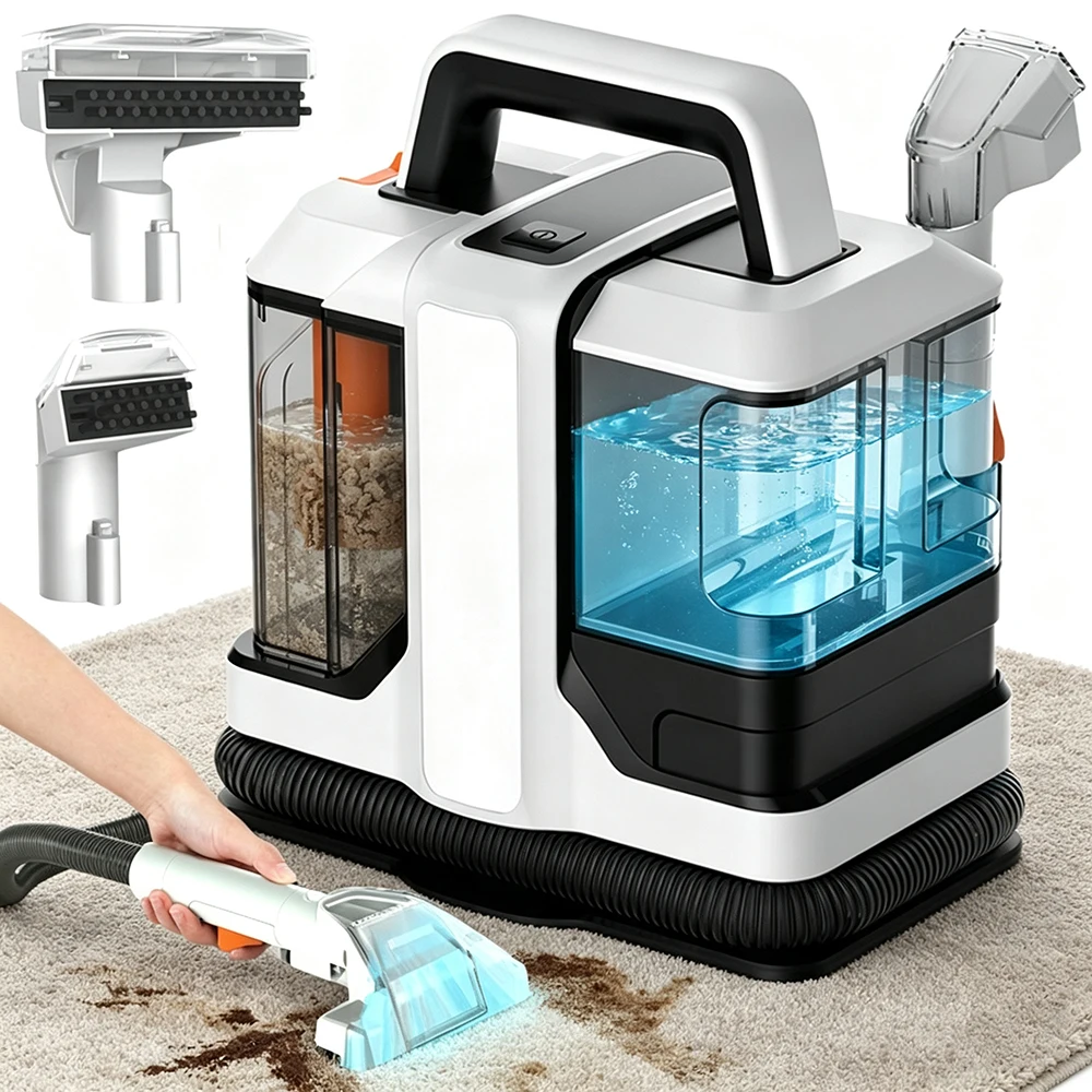 750W 15KPa Teppichreiniger Tragbarer Handstaubsauger Integrierte Sprüh- und Saugfunktion Reinigungsgerät für Auto Sofa Teppich Tierhaare Image