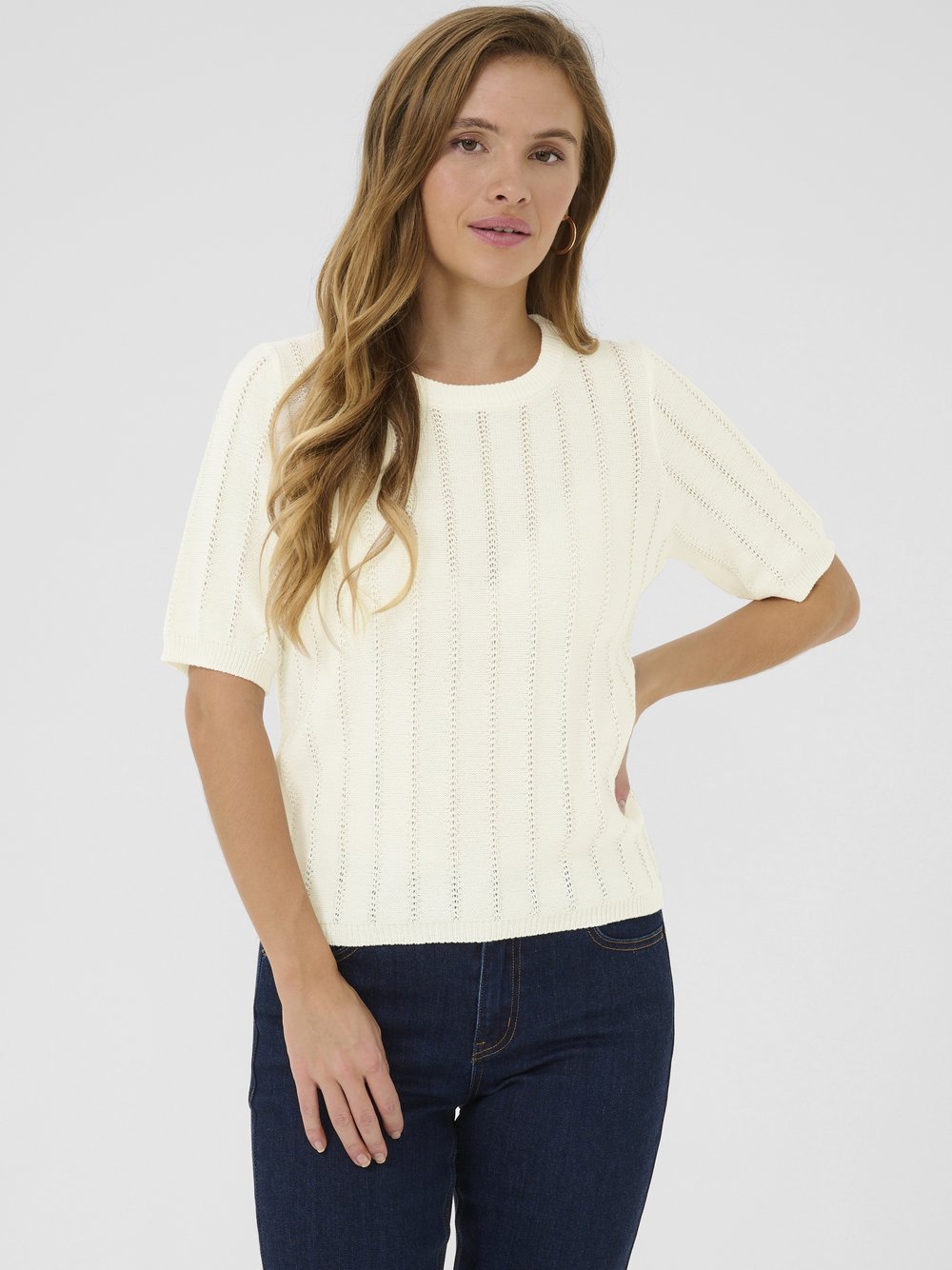 Kaffe Strickshirt KAbetty Damen ecru, M Image