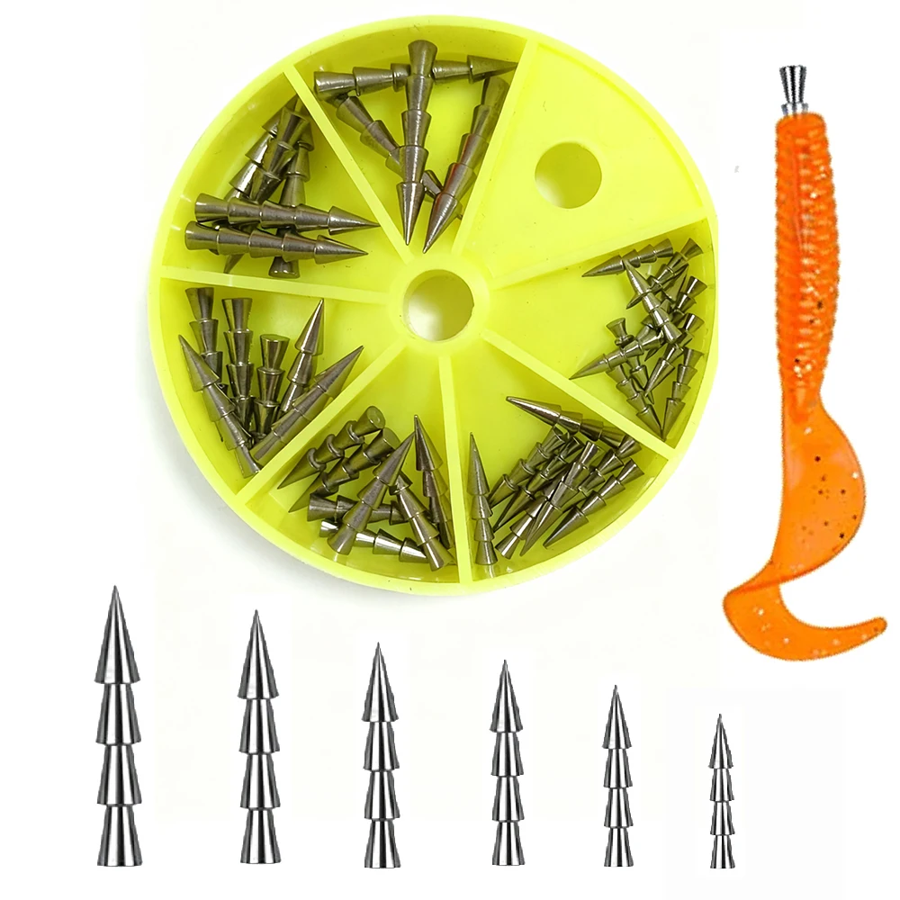 40 stücke Wolfram Nagel Angeln Gewichte Einfügen Wurm locken Platinen für Neko Rig Wacky Rig Nagel Gewicht locken Angelgerät Image