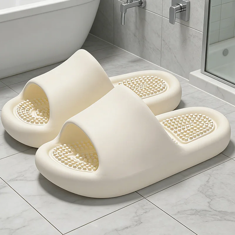 YNPO Bequeme Massage-Hausschuhe mit dicker Sohle für Damen 2026 – Rutschfeste Badeslipper für Zuhause, Übergrößen, weiche EVA-Sohle, Flip-Flops Image