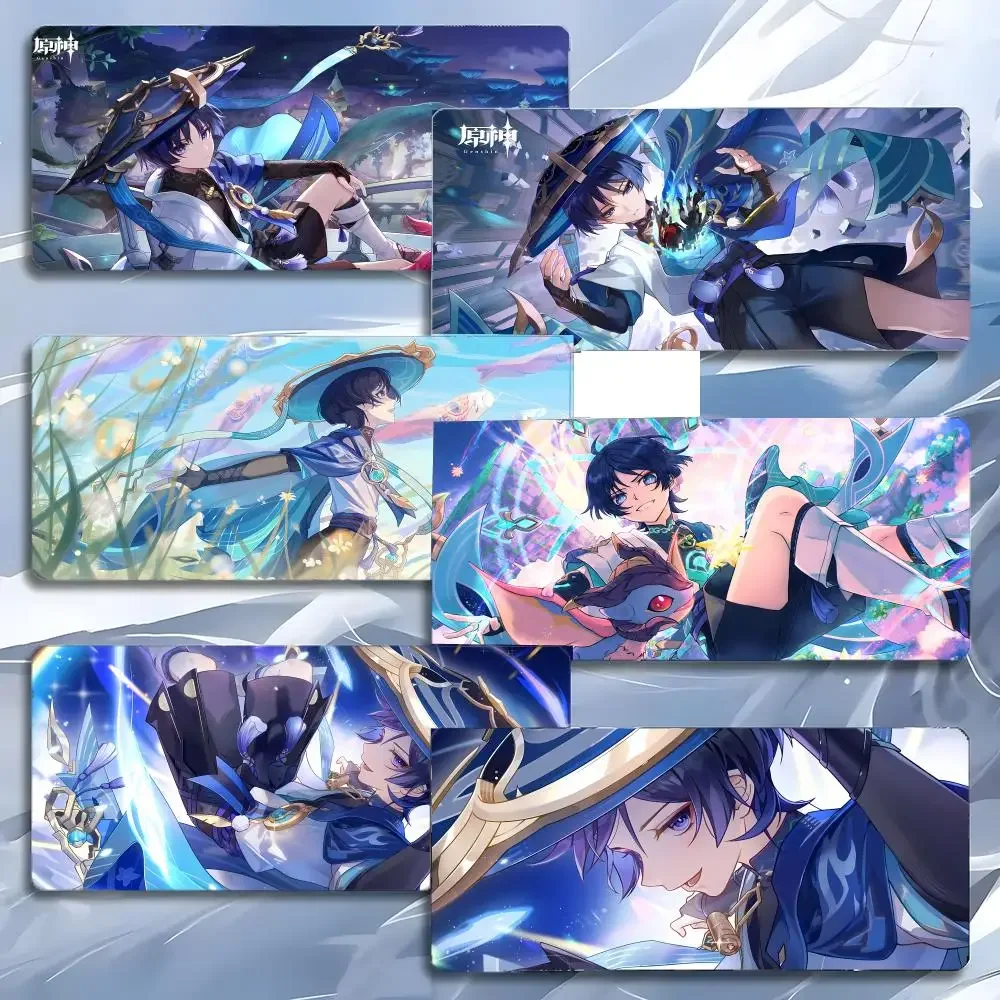 G-Genshin Impact Free W-Wanderer Game Art Mauspad, großes Gaming-Mauspad mit LockEdge, verdickte PC-Tisch-Schreibtischunterlage Image
