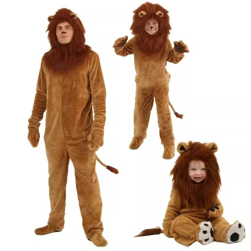 Deluxe Zauberer von OZ König der Löwen Cosplay Kostüm Anime Erwachsenes Kind Tier Löwe Baby Kinder Film Rolle Overalls Halloween Kostüme Image